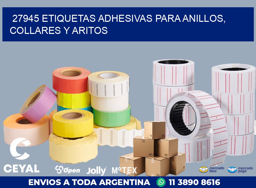 27945 ETIQUETAS ADHESIVAS PARA ANILLOS, COLLARES Y ARITOS