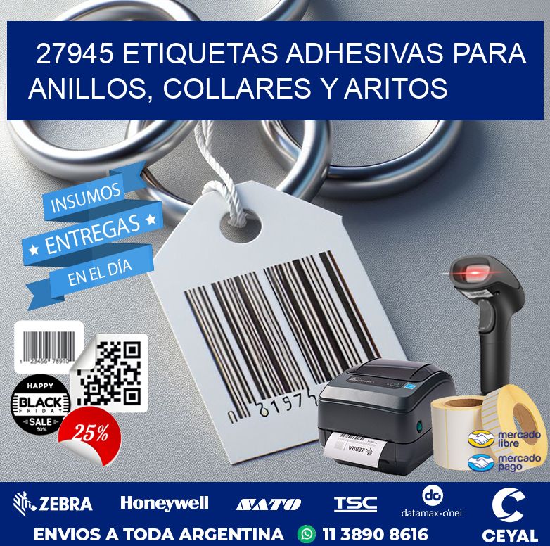 27945 ETIQUETAS ADHESIVAS PARA ANILLOS, COLLARES Y ARITOS