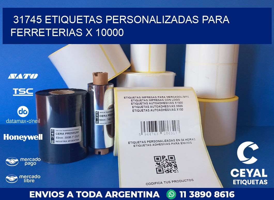 31745 ETIQUETAS PERSONALIZADAS PARA FERRETERIAS X 10000
