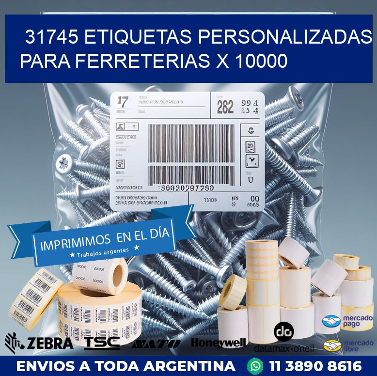 31745 ETIQUETAS PERSONALIZADAS PARA FERRETERIAS X 10000