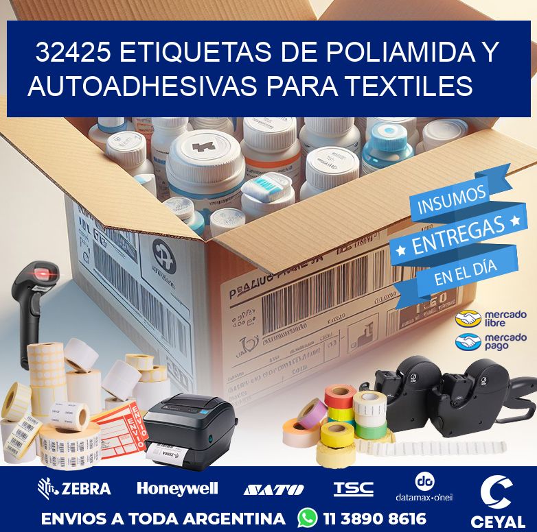 32425 ETIQUETAS DE POLIAMIDA Y AUTOADHESIVAS PARA TEXTILES