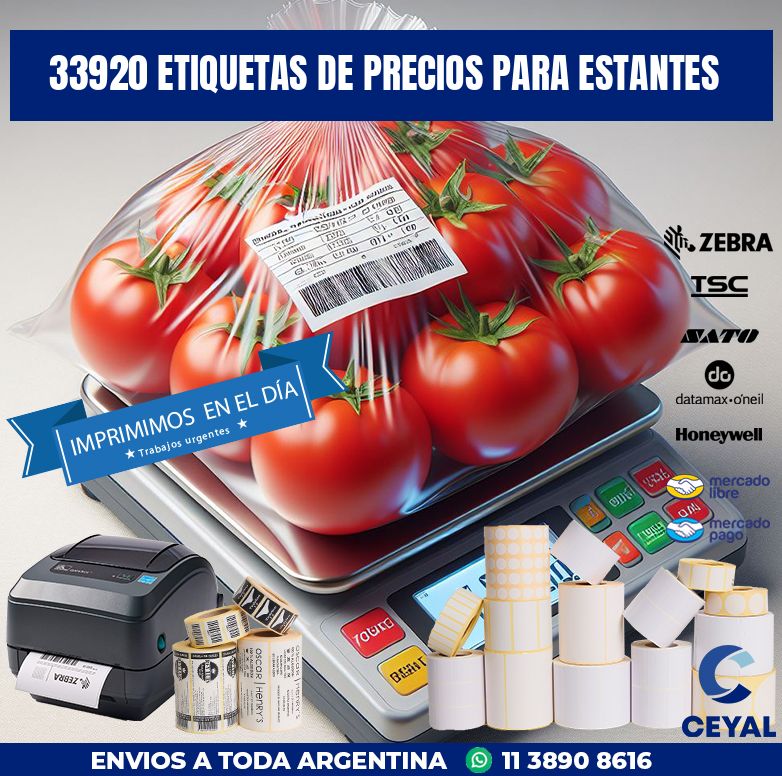33920 ETIQUETAS DE PRECIOS PARA ESTANTES