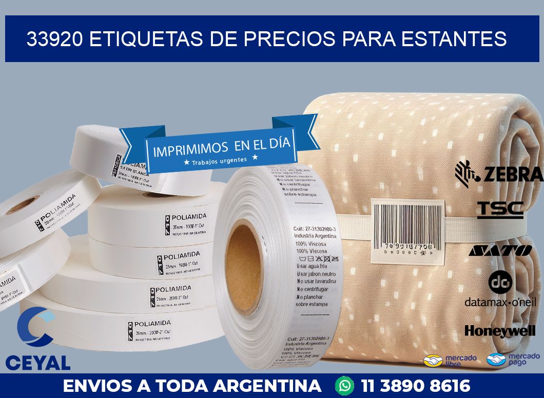 33920 ETIQUETAS DE PRECIOS PARA ESTANTES