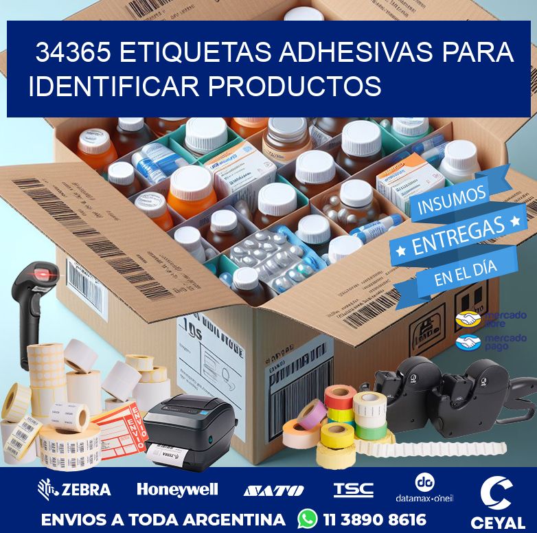 34365 ETIQUETAS ADHESIVAS PARA IDENTIFICAR PRODUCTOS