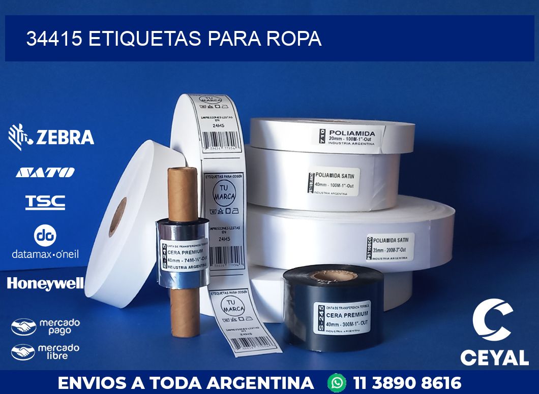 34415 ETIQUETAS PARA ROPA