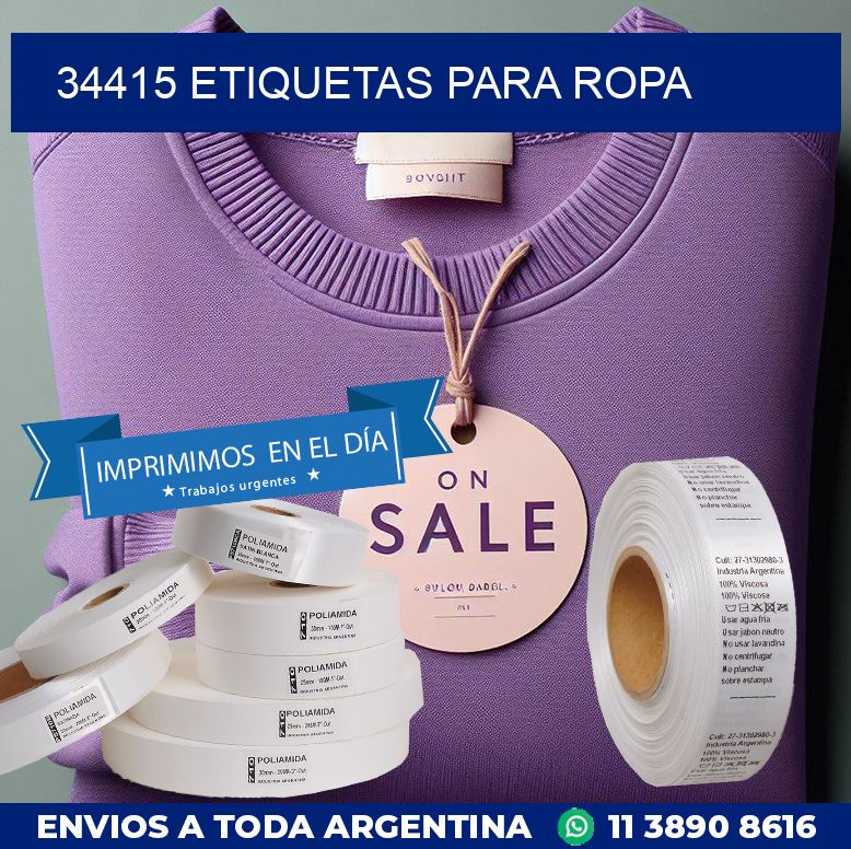 34415 ETIQUETAS PARA ROPA