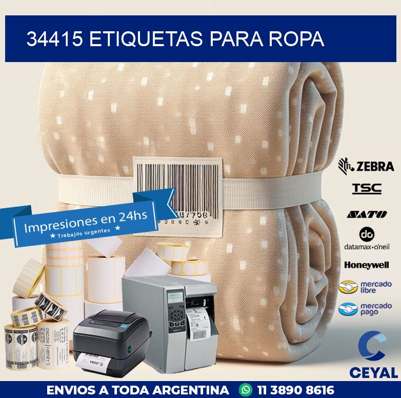 34415 ETIQUETAS PARA ROPA