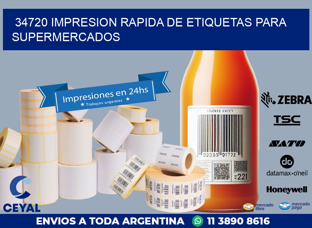 34720 IMPRESION RAPIDA DE ETIQUETAS PARA SUPERMERCADOS