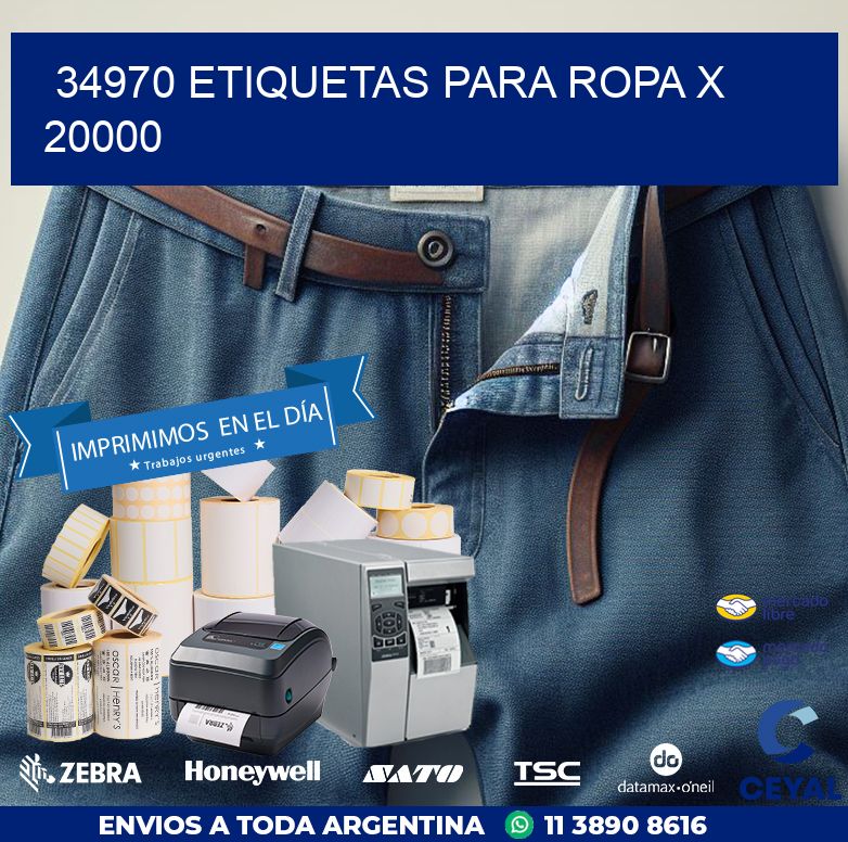 34970 ETIQUETAS PARA ROPA X 20000