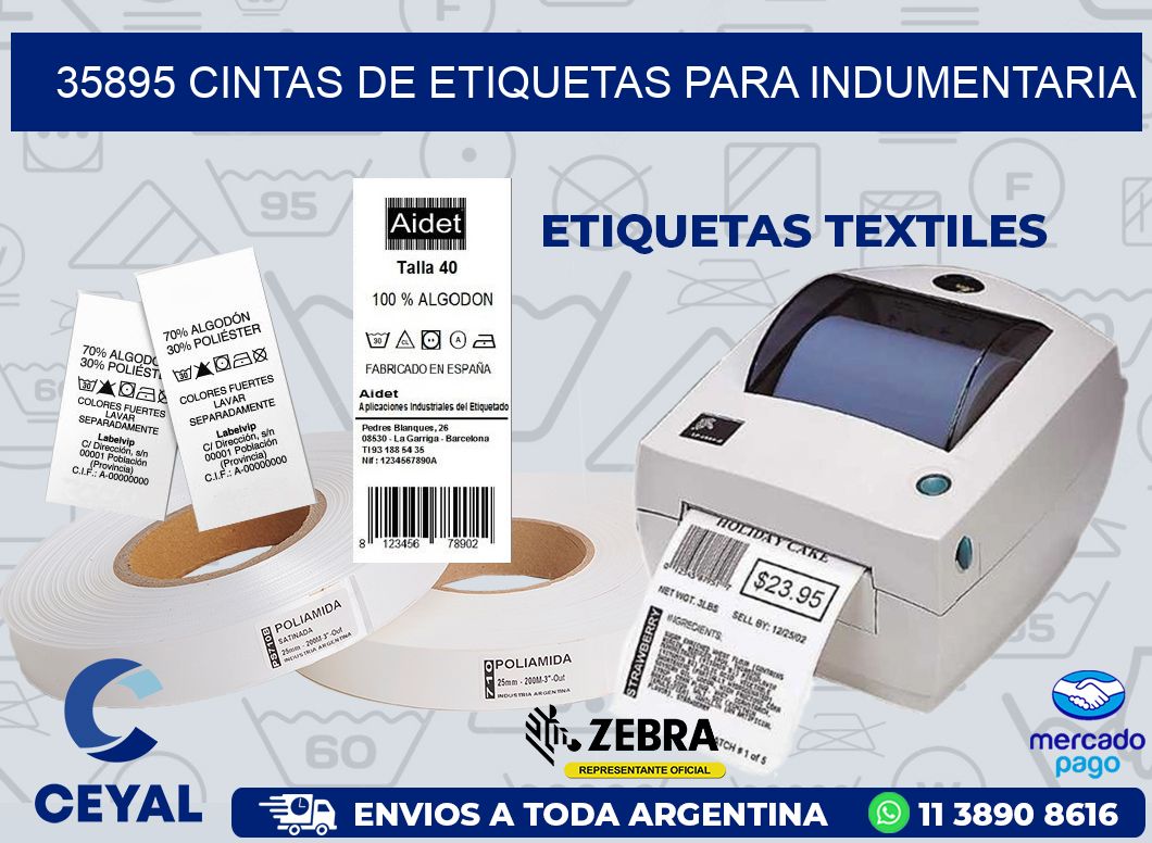 35895 CINTAS DE ETIQUETAS PARA INDUMENTARIA