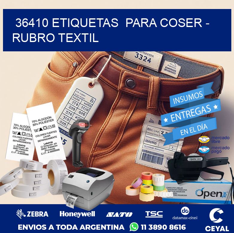 36410 ETIQUETAS  PARA COSER – RUBRO TEXTIL