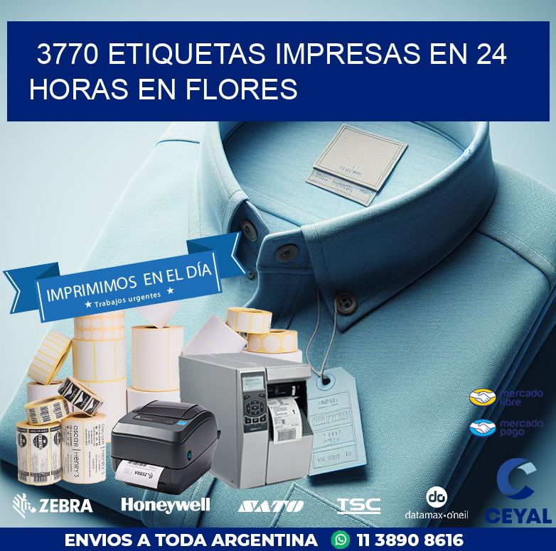 3770 ETIQUETAS IMPRESAS EN 24 HORAS EN FLORES