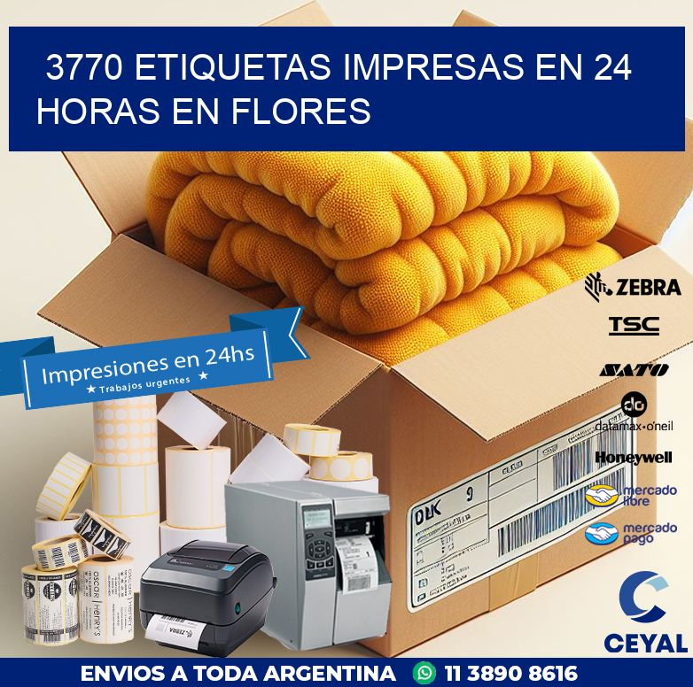 3770 ETIQUETAS IMPRESAS EN 24 HORAS EN FLORES