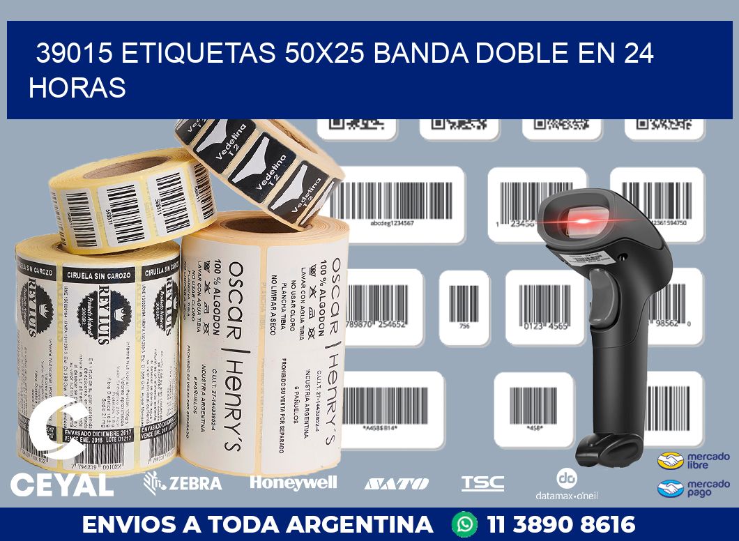 39015 ETIQUETAS 50X25 BANDA DOBLE EN 24 HORAS