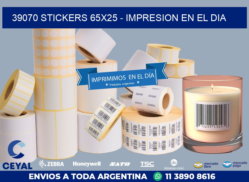 39070 STICKERS 65x25 - IMPRESION EN EL DIA