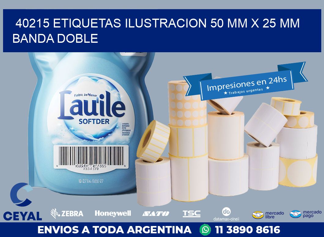 40215 ETIQUETAS ILUSTRACION 50 MM X 25 MM BANDA DOBLE