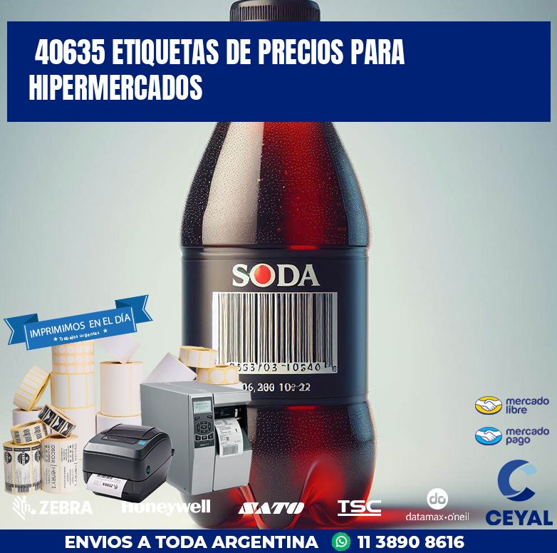 40635 ETIQUETAS DE PRECIOS PARA HIPERMERCADOS