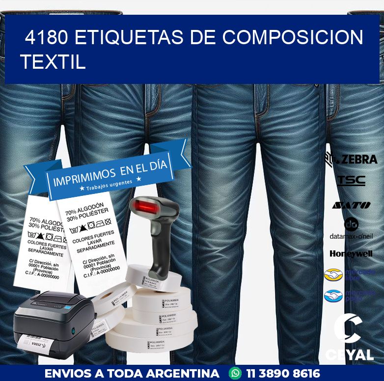 4180 ETIQUETAS DE COMPOSICION TEXTIL