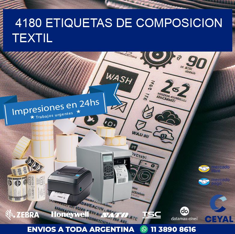 4180 ETIQUETAS DE COMPOSICION TEXTIL