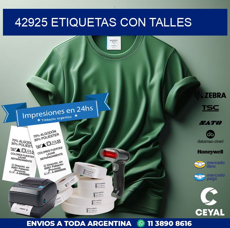42925 ETIQUETAS CON TALLES