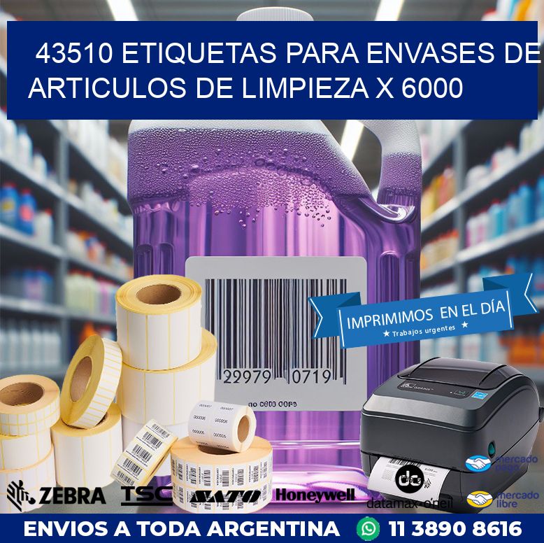 43510 ETIQUETAS PARA ENVASES DE ARTICULOS DE LIMPIEZA X 6000
