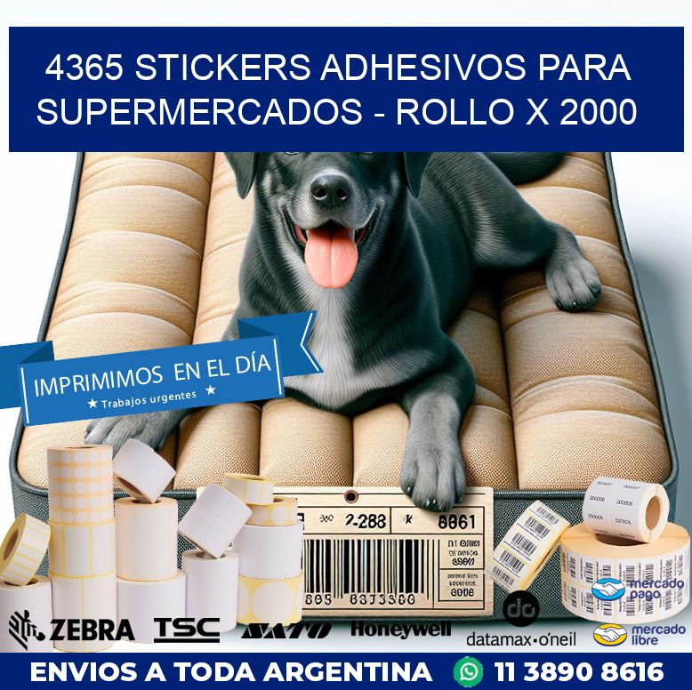 4365 STICKERS ADHESIVOS PARA SUPERMERCADOS - ROLLO X 2000