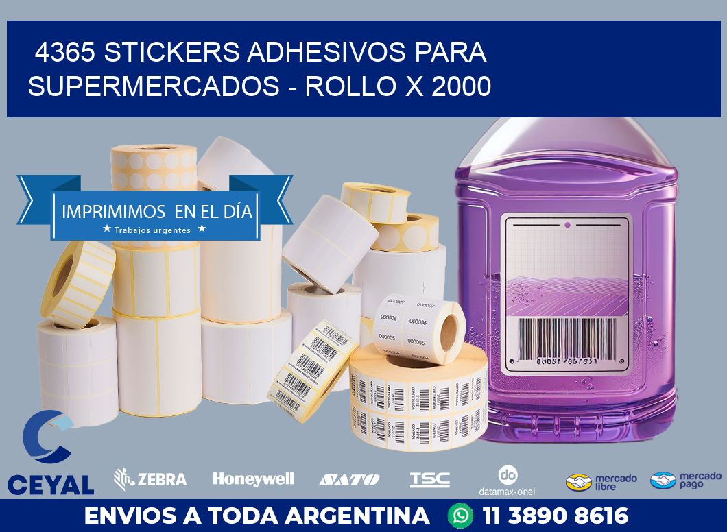 4365 STICKERS ADHESIVOS PARA SUPERMERCADOS - ROLLO X 2000