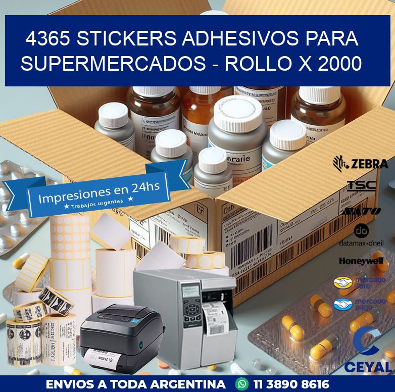 4365 STICKERS ADHESIVOS PARA SUPERMERCADOS - ROLLO X 2000