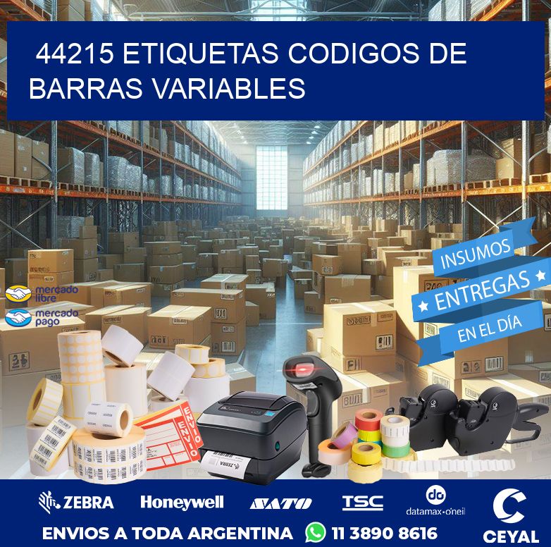 44215 ETIQUETAS CODIGOS DE BARRAS VARIABLES