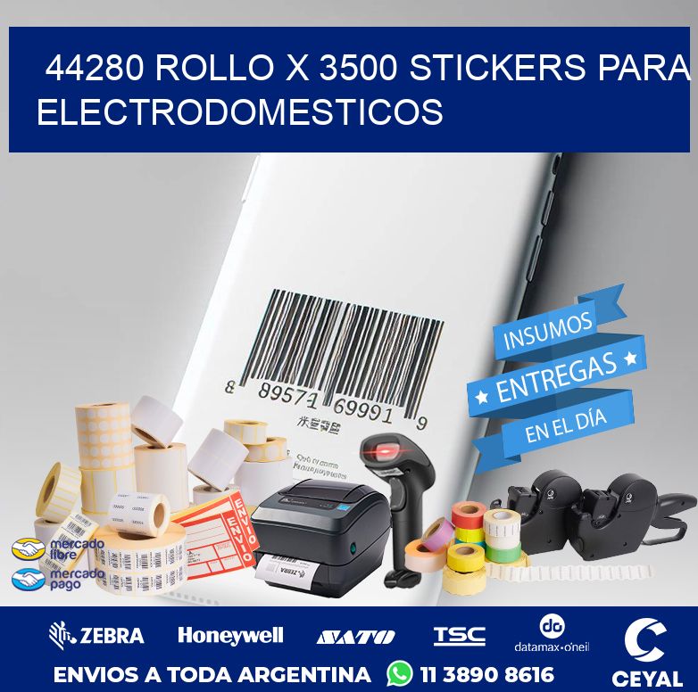 44280 ROLLO X 3500 STICKERS PARA ELECTRODOMESTICOS