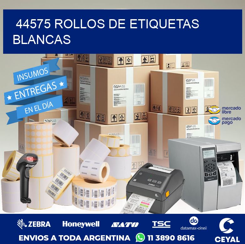 44575 ROLLOS DE ETIQUETAS BLANCAS