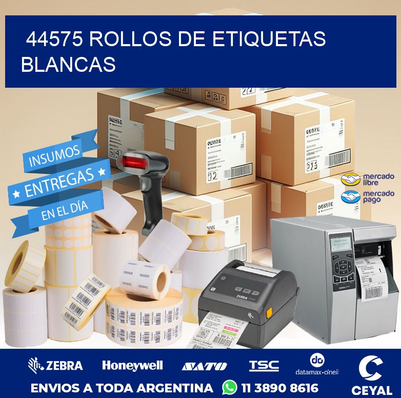 44575 ROLLOS DE ETIQUETAS BLANCAS