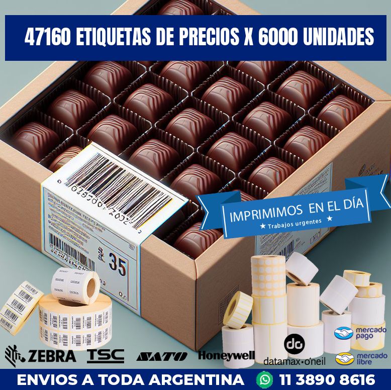 47160 ETIQUETAS DE PRECIOS X 6000 UNIDADES