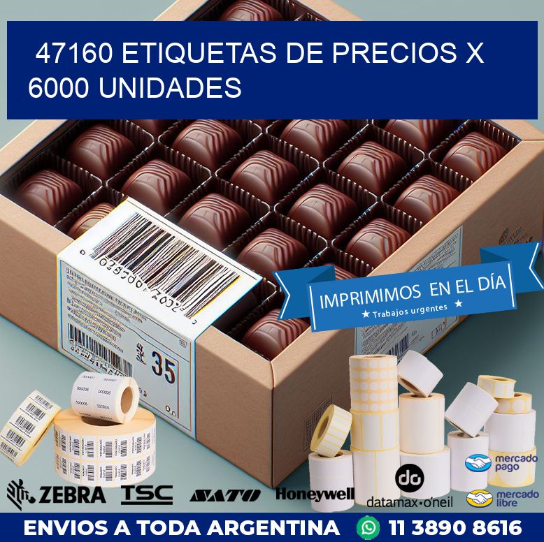 47160 ETIQUETAS DE PRECIOS X 6000 UNIDADES