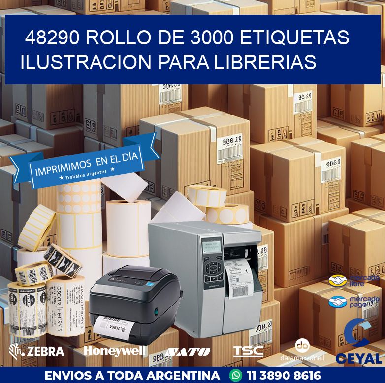 48290 ROLLO DE 3000 ETIQUETAS ILUSTRACION PARA LIBRERIAS