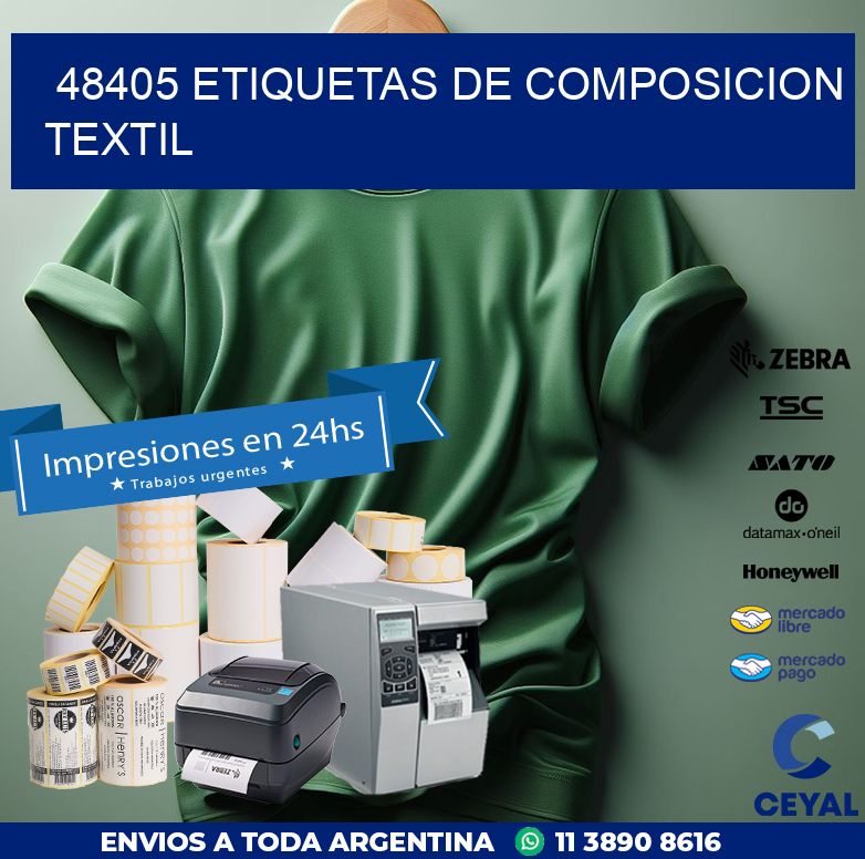 48405 ETIQUETAS DE COMPOSICION TEXTIL