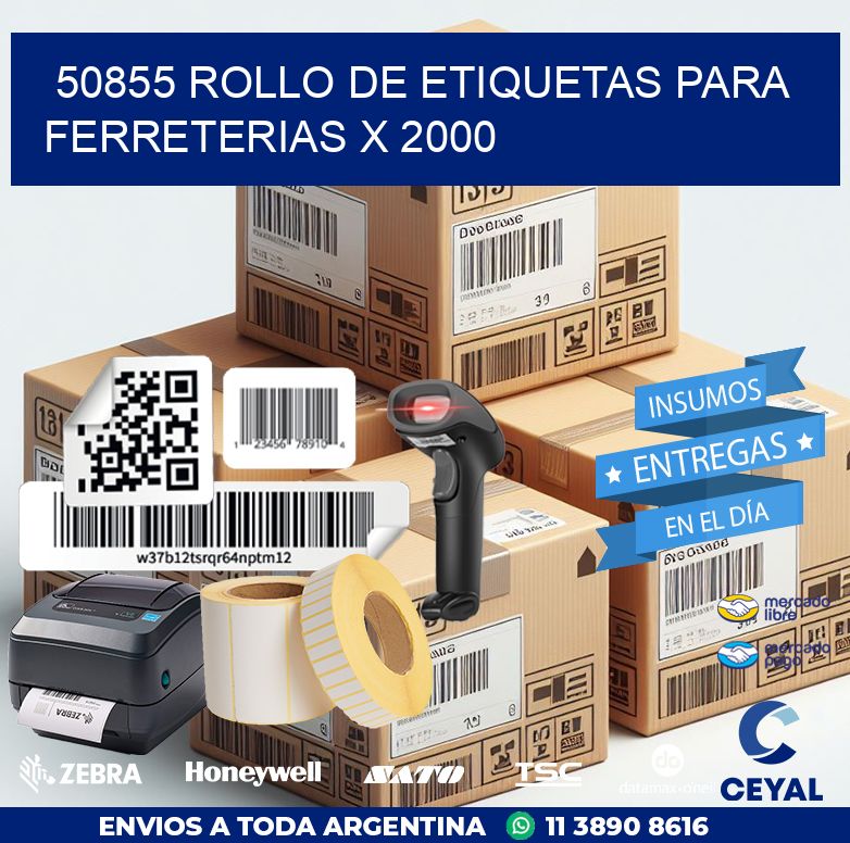 50855 ROLLO DE ETIQUETAS PARA FERRETERIAS X 2000
