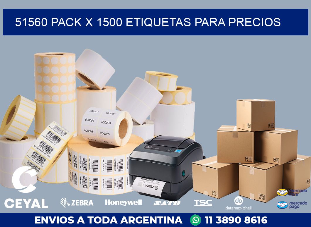 51560 PACK X 1500 ETIQUETAS PARA PRECIOS