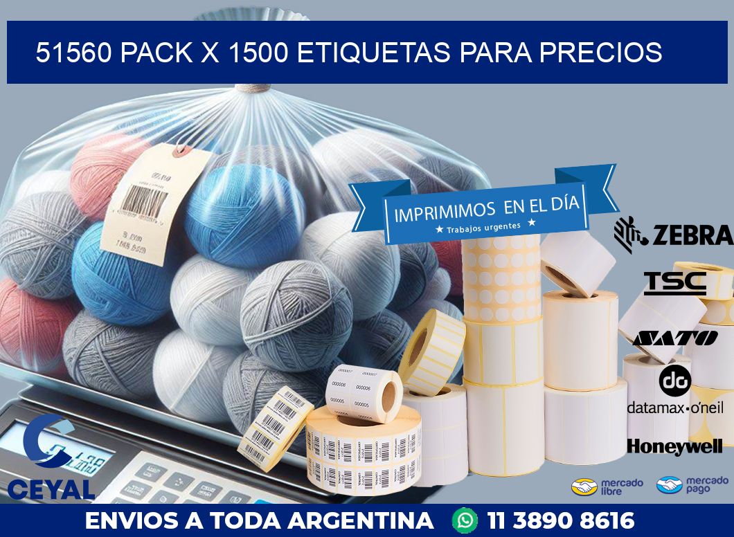 51560 PACK X 1500 ETIQUETAS PARA PRECIOS