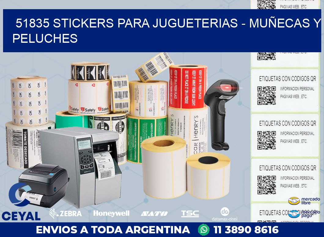 51835 STICKERS PARA JUGUETERIAS - MUÑECAS Y PELUCHES