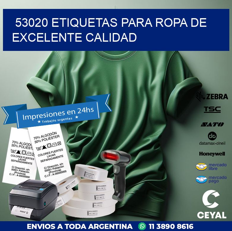 53020 ETIQUETAS PARA ROPA DE EXCELENTE CALIDAD