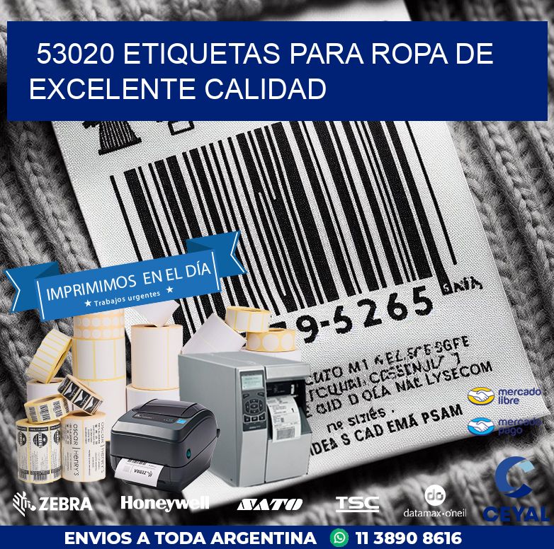 53020 ETIQUETAS PARA ROPA DE EXCELENTE CALIDAD