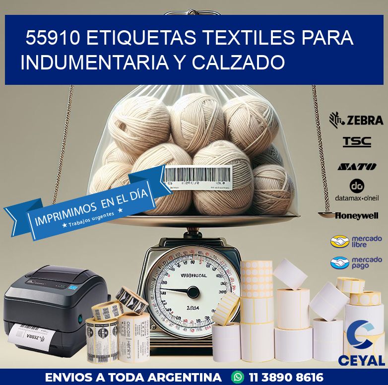 55910 ETIQUETAS TEXTILES PARA INDUMENTARIA Y CALZADO