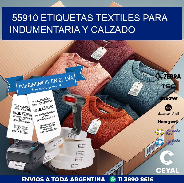 55910 ETIQUETAS TEXTILES PARA INDUMENTARIA Y CALZADO