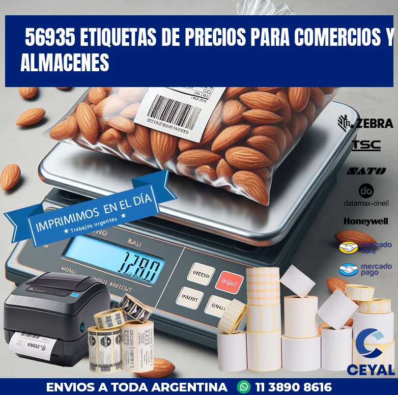 56935 ETIQUETAS DE PRECIOS PARA COMERCIOS Y ALMACENES