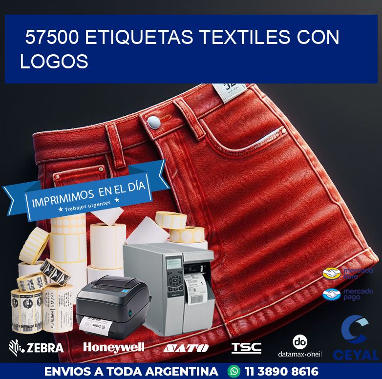 57500 ETIQUETAS TEXTILES CON LOGOS