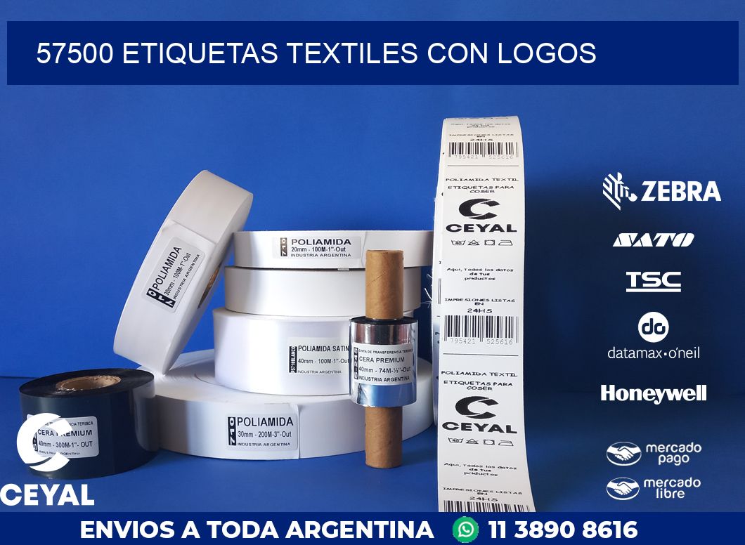 57500 ETIQUETAS TEXTILES CON LOGOS