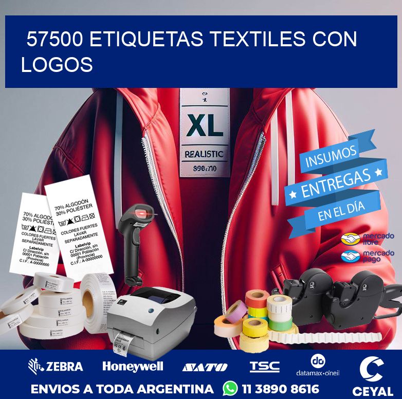 57500 ETIQUETAS TEXTILES CON LOGOS