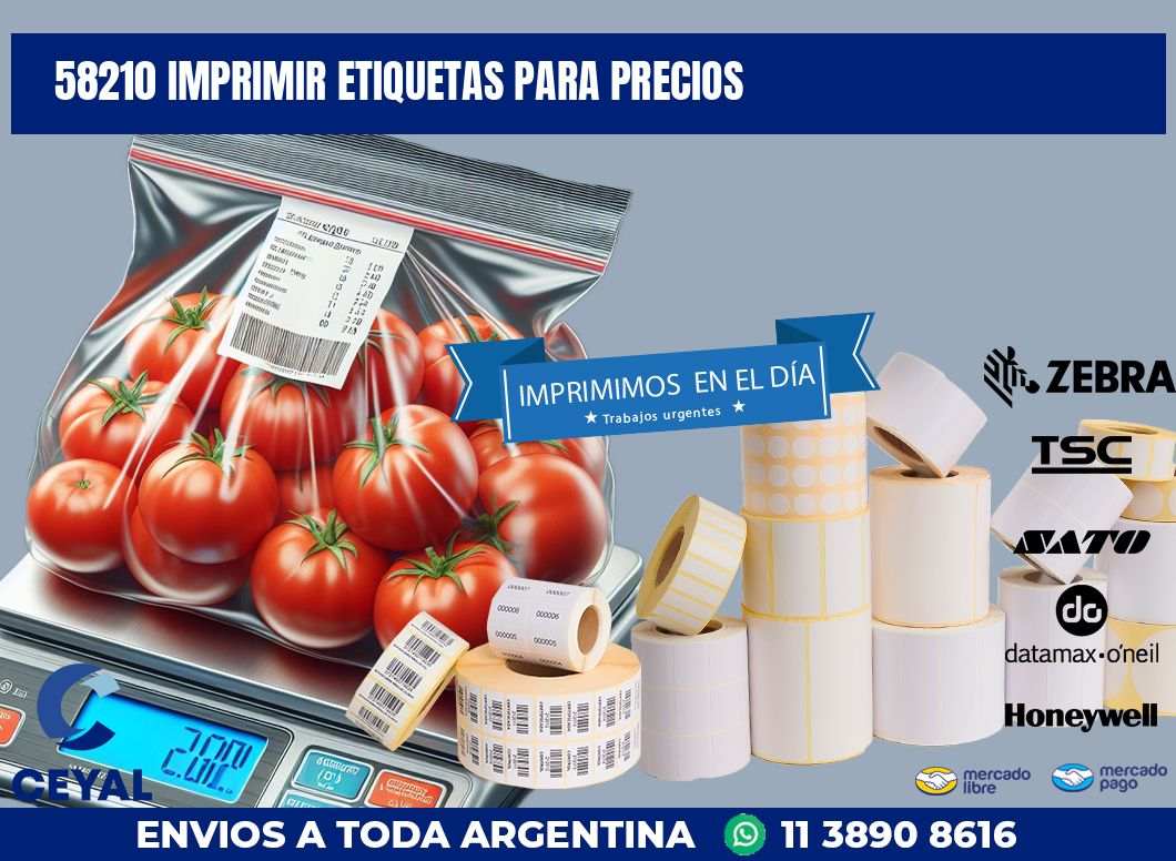 58210 IMPRIMIR ETIQUETAS PARA PRECIOS