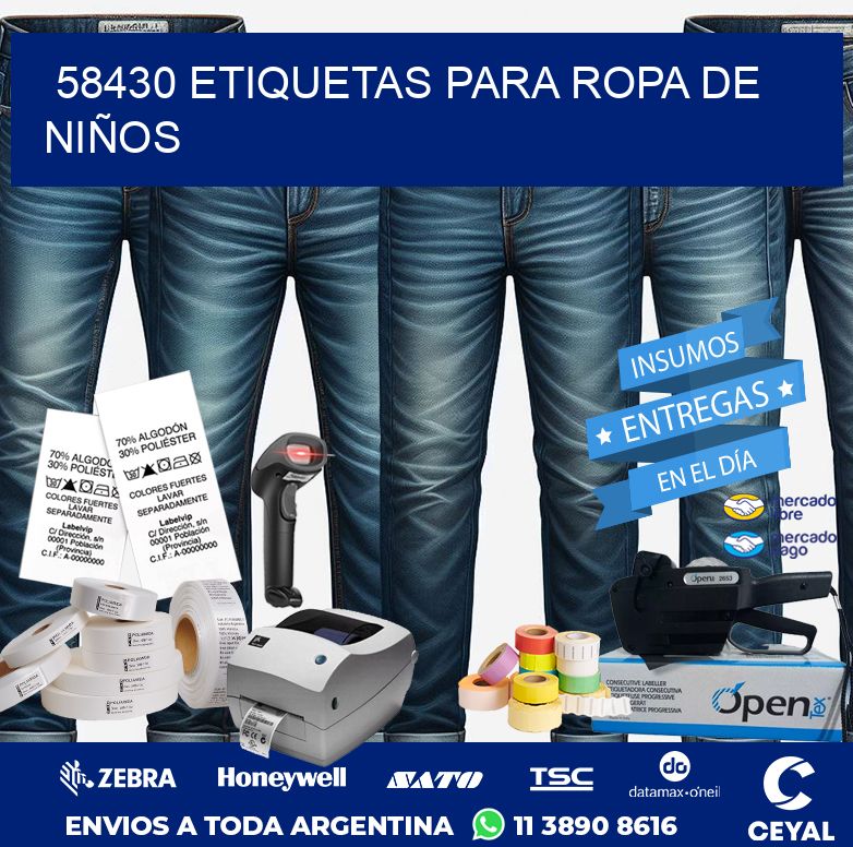 58430 ETIQUETAS PARA ROPA DE NIÑOS